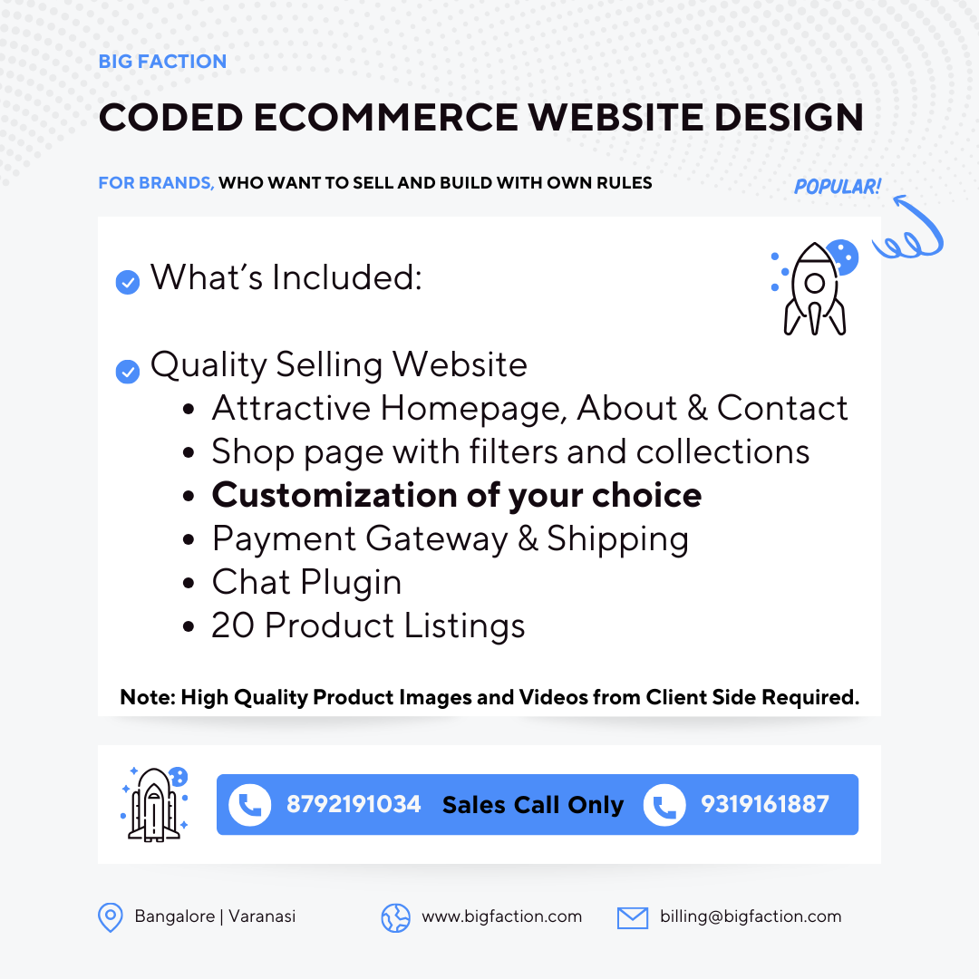 Coded Ecommerce Website Design